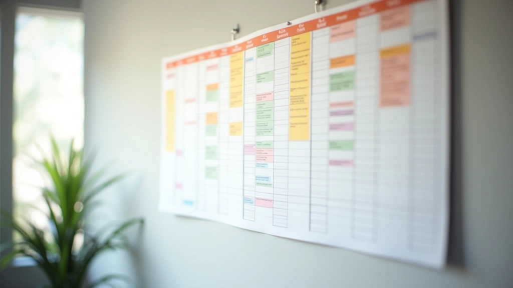 Calendrier hebdomadaire avec codes couleur et allocations de temps